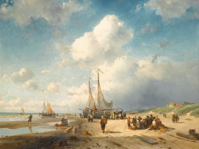 Küstenlandschaft mit Fischern von Charles Henri Joseph Leickert